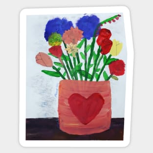 Flower Bouquet Painting Sticker